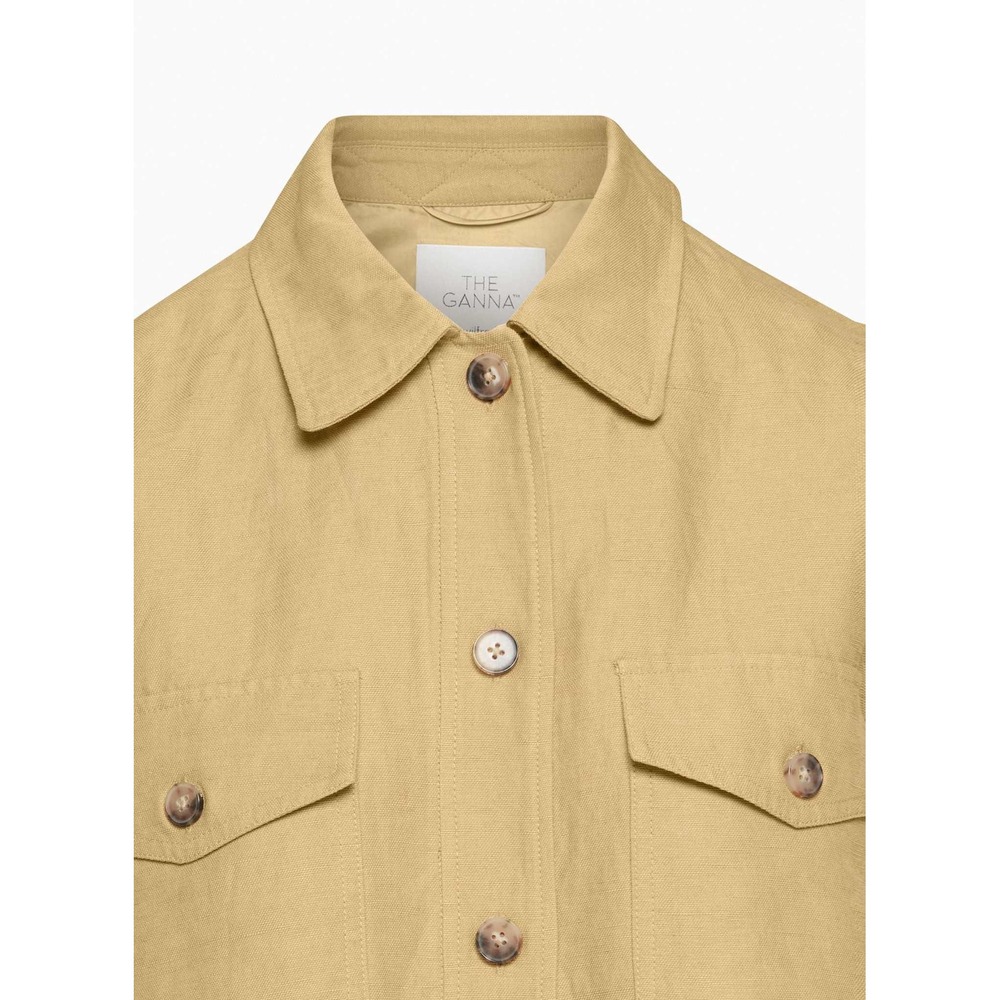 Aritzia Wilfred The Ganna Linen Shirt Jacket Sandy Beige XS Shacket - Picture 7 of 16